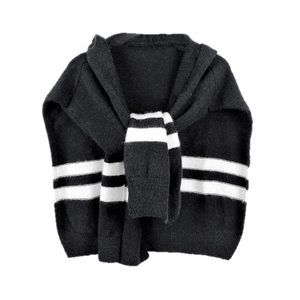 Womens Tennis Sweater Scarf With Black Hoodie One Size😀
